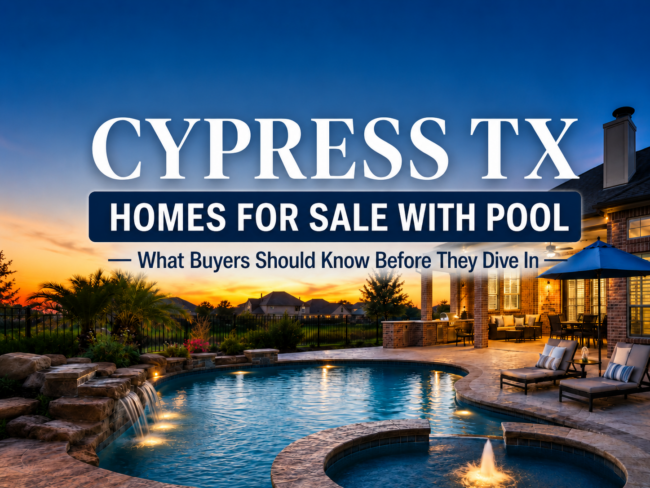 Cypress Homes with a pool