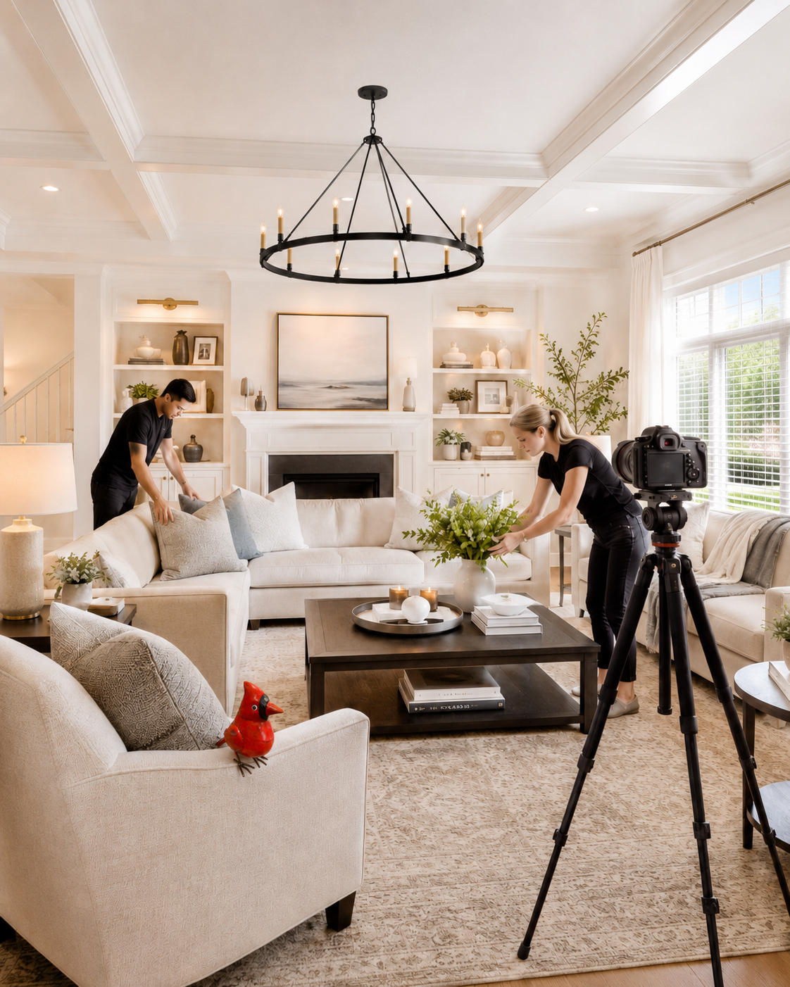 A home interior getting ready for photography